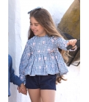 Camisa niña vichy globos de MON PETIT BONBON