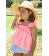 Conjunto niña de blusa vichy fluor y braguita volante vichy BIKE de LA MARTINICA BY MARIA SOBRINO