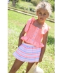 Conjunto niña de blusa vichy fluor y falda rayas BIKE de LA MARTINICA BY MARIA SOBRINO