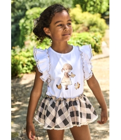 Conjunto niña de camiseta y braga vichy MINI MARTINICAS de LA MARTINICA BY MARIA SOBRINO