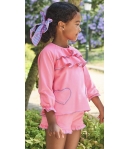 Conjunto niña de sudadera bolsillos corazones y short PANTERA ROSA de LA MARTINICA BY MARIA SOBRINO
