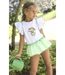 Conjunto de camiseta y braguita vichy volantes APPLE de LA MARTINICA BY MARIA SOBRINO