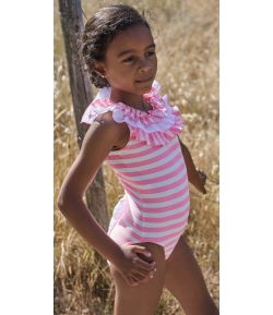 Bañador rayas rosas PANTERA ROSA de LA MARTINICA BY MARIA SOBRINO