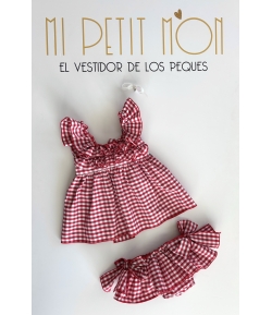 Jesusito vichy pequeño rojo de MON PETIT BONBON