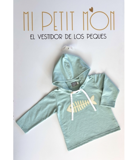 Sudadera niño raspa de MON PETIT BONBON