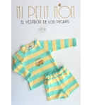 Conjunto niño de sudadera y jogging en rayas verde y amariilo LA PROVENZA de LA MARTINICA BY MARIA SOBRINO