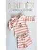 Conjunto niño de sudadera y jogging rayas coral PEACH de LA MARTINICA BY MARIA SOBRINO