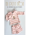 Conjunto niño de sudadera y jogging rayas coral PEACH de LA MARTINICA BY MARIA SOBRINO