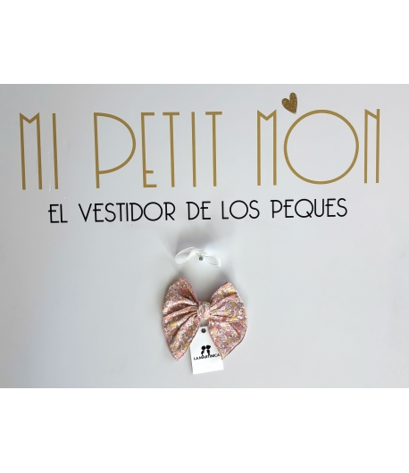 Lazo mediano flores PEACH  de LA MARTINICA BY MARIA SOBRINO