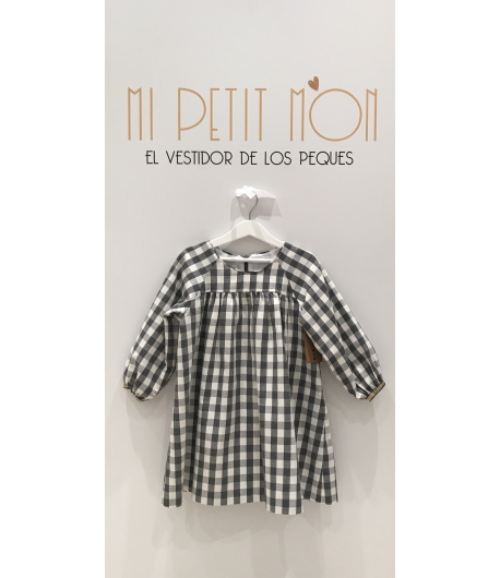 Vestido cuadros grises Mia y Lia