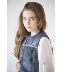 Chaleco pelo acolchado marino y  gris Nueces