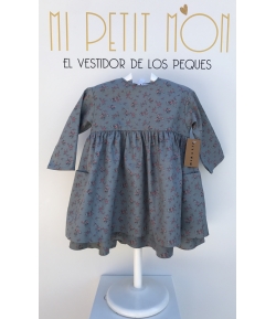 Vestido gris flores Mia y Lia