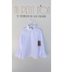 Blusa Plumeti blanco cuello fruncido Mia y Lia