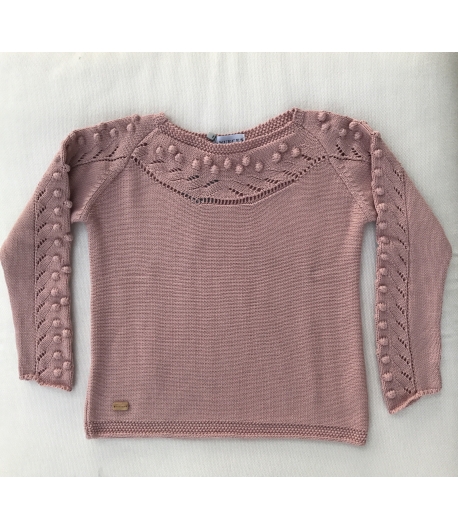 Jersey borlas y trenzas rosa Nueces