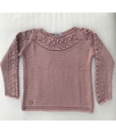 Jersey borlas y trenzas rosa Nueces