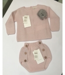 Jubon y cubre rosa pompon pelo Cesar Blanco