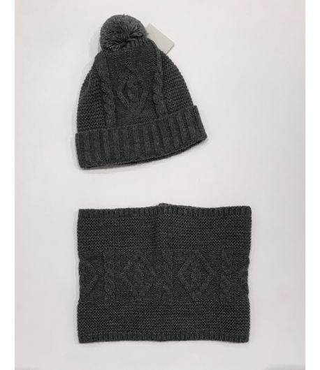 Conjunto gorro y cuello Gris Marengo Gorros Navarro