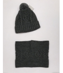 Conjunto gorro y cuello Gris Marengo Gorros Navarro