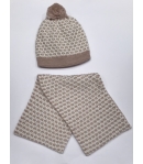 Conjunto gorro y cuello Rosa y Blanco Gorros Navarro