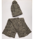 Conjunto gorro y cuello jaspeado Marrón Gorros Navarro