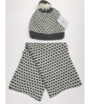 Conjunto gorro y cuello Gris y Blanco Gorros Navarro