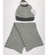 Conjunto gorro y cuello Gris y Blanco Gorros Navarro