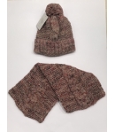 Conjunto gorro y cuello jaspeado Rosa Gorros Navarro