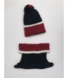 Conjunto gorro y cuello Rojo y Marino Gorros Navarro