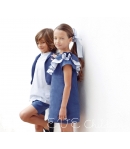 Vestido azul escote asimetrico Palermo Eve Children